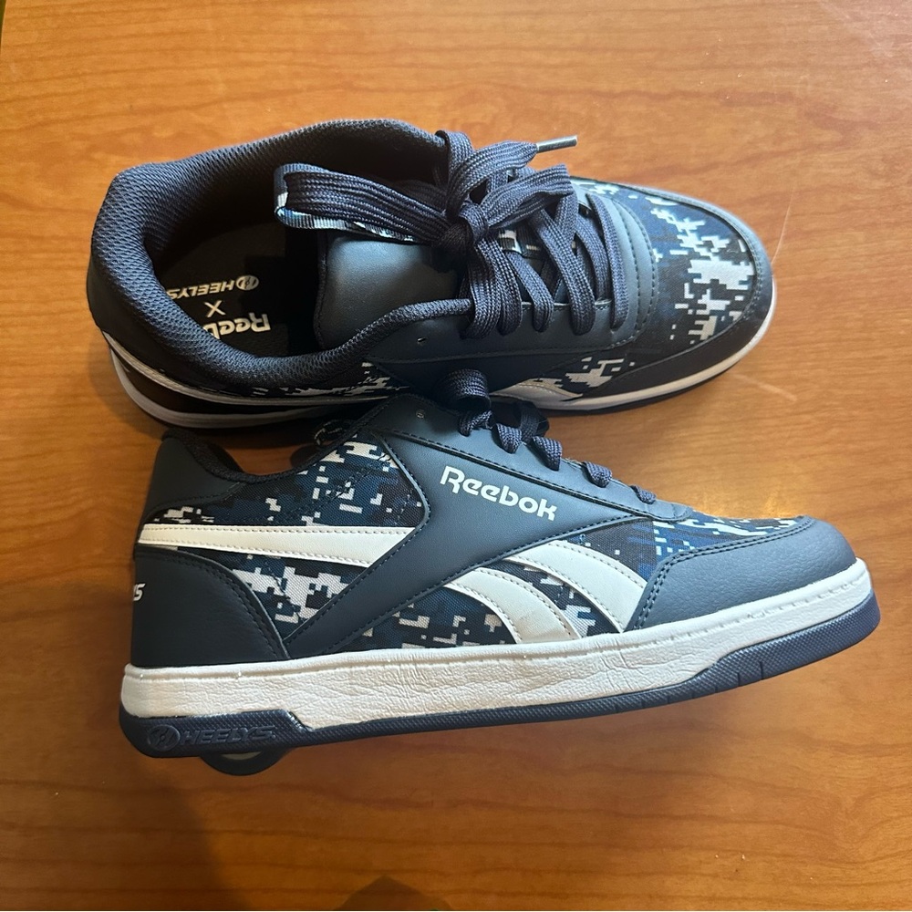 Heely x Reebok Blue Digital Camo Wheel Sneakers